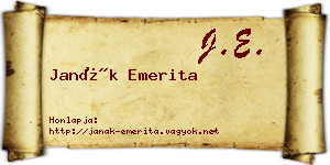 Janák Emerita névjegykártya